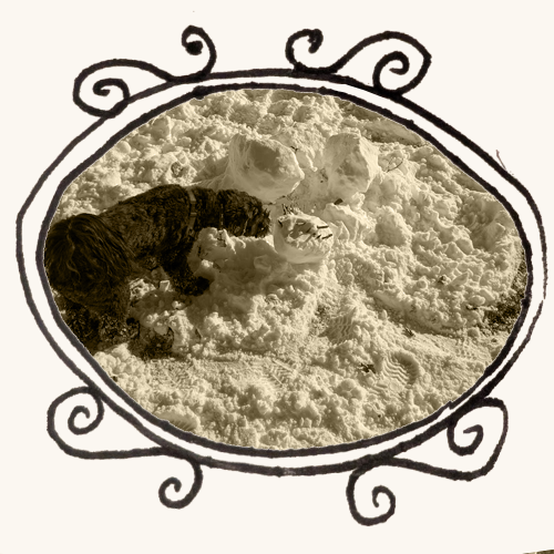 dog at snowman crime scene
