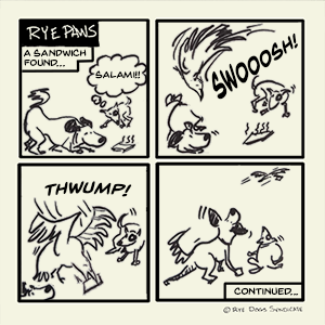 A bird steals the old sandwich!