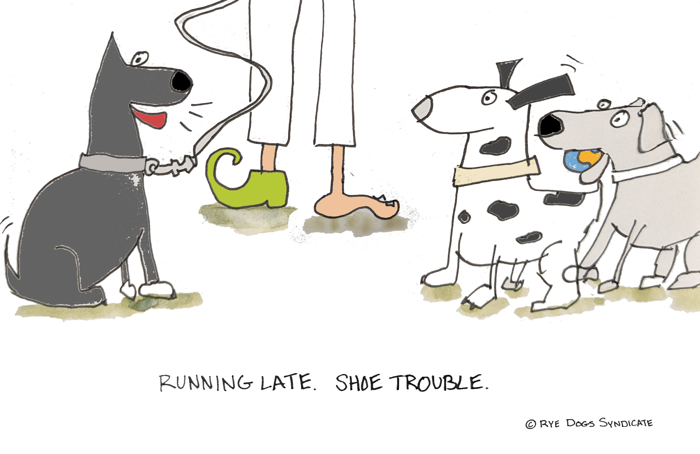 I'm late. Shoe trouble.